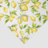 Papier Mousseline Aquarelle fraîche jaune citrons verts feuilles (Détail)