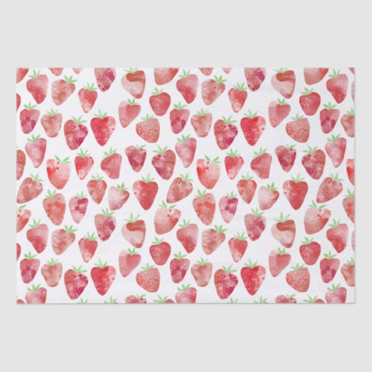 Papier Mousseline Aquarelle fraise (Recto)