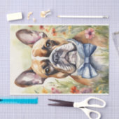 Papier Mousseline Aquarelle French Bulldog dans la page de découpage (Artisanat)