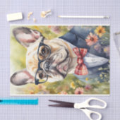 Papier Mousseline Aquarelle French Bulldog dans la page de découpage (Artisanat)