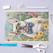 Papier Mousseline Aquarelle French Bulldog dans la page de découpage (Artisanat)