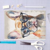Papier Mousseline Aquarelle French Bulldog dans la page de découpage (Artisanat)
