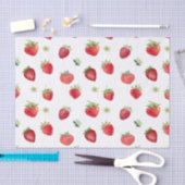 Papier Mousseline Aquarelle Fruits fraises et fleurs fraises (Artisanat)