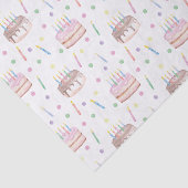 Papier Mousseline Aquarelle Gâteau d'anniversaire & Confetti (Détail)