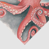 Papier Mousseline Aquarelle géante Rouge Pacifique Octopus (Détail)