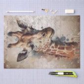 Papier Mousseline Aquarelle Giraffe (Artisanat)