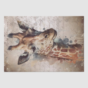 Papier Mousseline Aquarelle Giraffe