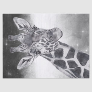 Papier Mousseline Aquarelle Giraffe
