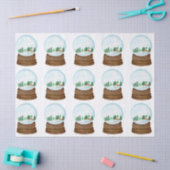 Papier Mousseline Aquarelle Globe de neige avec Cabine de billes et (Artisanat)