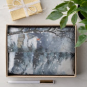 Papier Mousseline Aquarelle Gnome Noël d'hiver (Cadeau)