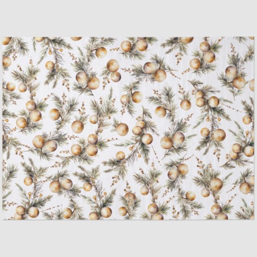 Papier Mousseline Aquarelle Gold Foliing Noël (Recto)