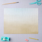 Papier Mousseline Aquarelle Gold Sky Blue Ombre (Artisanat)