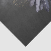 Papier Mousseline Aquarelle gothique corbeau noir (Détail)