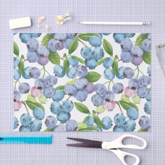 Papier Mousseline Aquarelle Grand bleuet juteux (Artisanat)