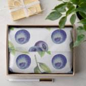 Papier Mousseline Aquarelle Grand Blueberry Motif Tissu Papier (Cadeau)
