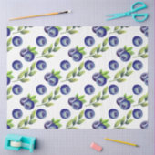 Papier Mousseline Aquarelle Grand Blueberry Motif Tissu Papier (Artisanat)