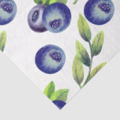 Papier Mousseline Aquarelle Grand Blueberry Motif Tissu Papier (Détail)