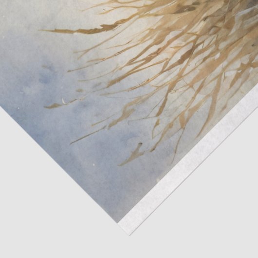 Papier Mousseline Aquarelle Grand Héron Bleu Découpage (Détail)