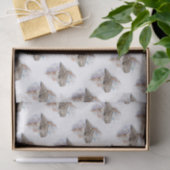 Papier Mousseline Aquarelle Grande Chouette gris Oiseau Nature Art (Cadeau)