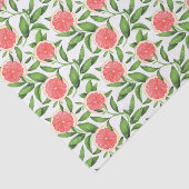 Papier Mousseline Aquarelle Grapefruits et Motif de verdure (Détail)