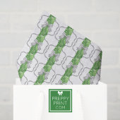 Papier Mousseline Aquarelle Gris Vaches et Garland vert