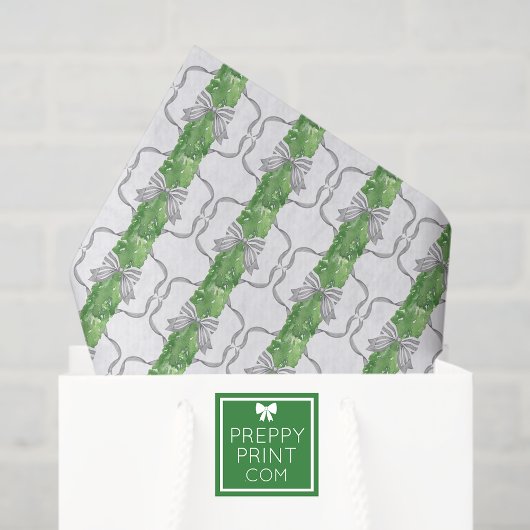 Papier Mousseline Aquarelle Gris Vaches et Garland vert