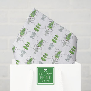 Papier Mousseline Aquarelle Gris vaches et vert Topio
