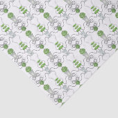 Papier Mousseline Aquarelle Gris vaches et vert Topio (Détail)