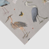 Papier Mousseline Aquarelle Heron Bird Egret Nature Motif (Détail)