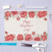 Papier Mousseline Aquarelle Heureuse Sainte-Valentin Roses rouges (Artisanat)