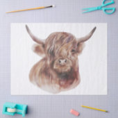 Papier Mousseline Aquarelle Highland Cow (Artisanat)