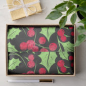 Papier Mousseline Aquarelle Holly et Berries (Cadeau)