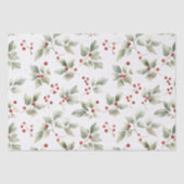 Papier Mousseline Aquarelle Holly et Berries (Recto)