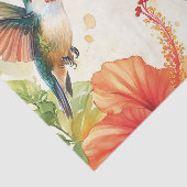 Papier Mousseline Aquarelle Hummingbird and Flowers Design (Détail)