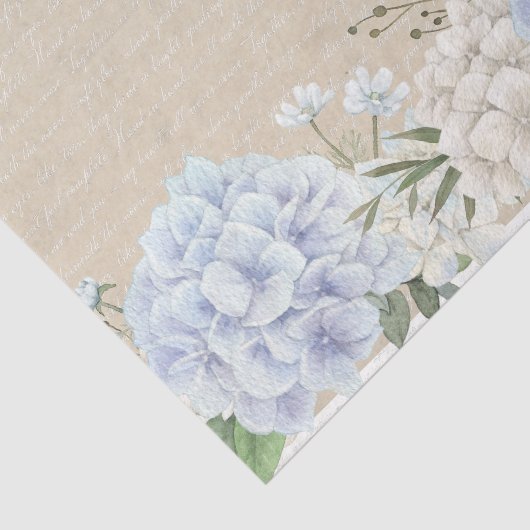 Papier Mousseline Aquarelle Hydrangea Poème Calligraphie Découpage (Détail)