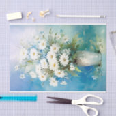 Papier Mousseline Aquarelle impressionniste marguerites dans un vase (Artisanat)
