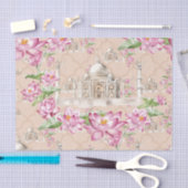 Papier Mousseline Aquarelle indienne Lotus Flower Taj Mahal (Artisanat)