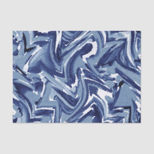Papier Mousseline Aquarelle Indigo Abstraite (Recto)