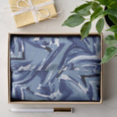 Papier Mousseline Aquarelle Indigo Abstraite (Cadeau)
