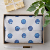 Papier Mousseline Aquarelle indigo bleu pois motif (Cadeau)