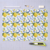 Papier Mousseline Aquarelle Italienne Carrelage Citron Motif (Artisanat)