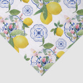 Papier Mousseline Aquarelle Italienne Carrelage Citron Motif (Détail)