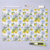 Papier Mousseline Aquarelle Italienne Carrelage Citron Motif (Artisanat)
