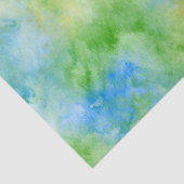 Papier Mousseline Aquarelle jaune bleu vert Abstrait (Détail)