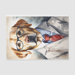 Papier Mousseline Aquarelle Labrador dans le découpage des lunettes