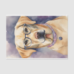 Papier Mousseline Aquarelle Labrador dans le découpage des lunettes