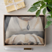 Papier Mousseline Aquarelle Labrador dans le découpage des lunettes (Cadeau)