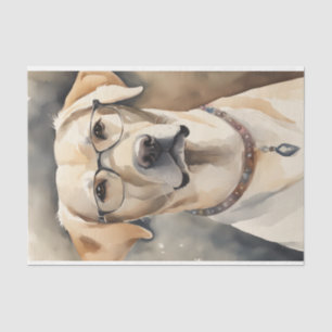 Papier Mousseline Aquarelle Labrador dans le découpage des lunettes