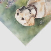 Papier Mousseline Aquarelle Labrador en décolpage de fleurs (Détail)