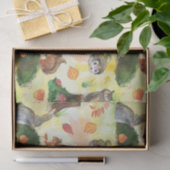 Papier Mousseline Aquarelle Lapin, hibou, écureuil, hérisson (Cadeau)